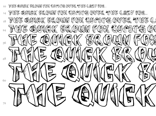 Barbera Twisted font waterfall